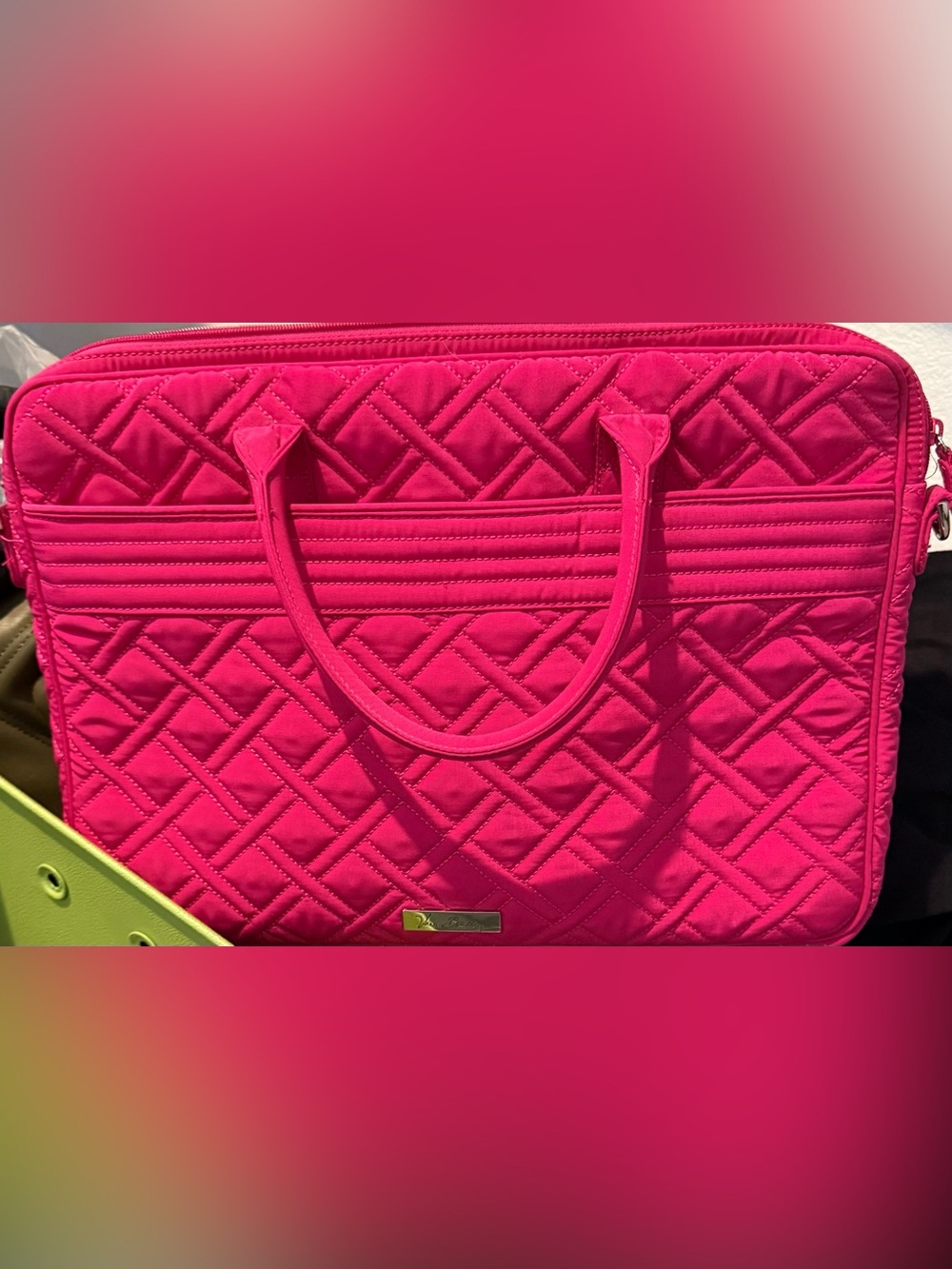 Vera Bradley Pink Quilted Laptop Brief
